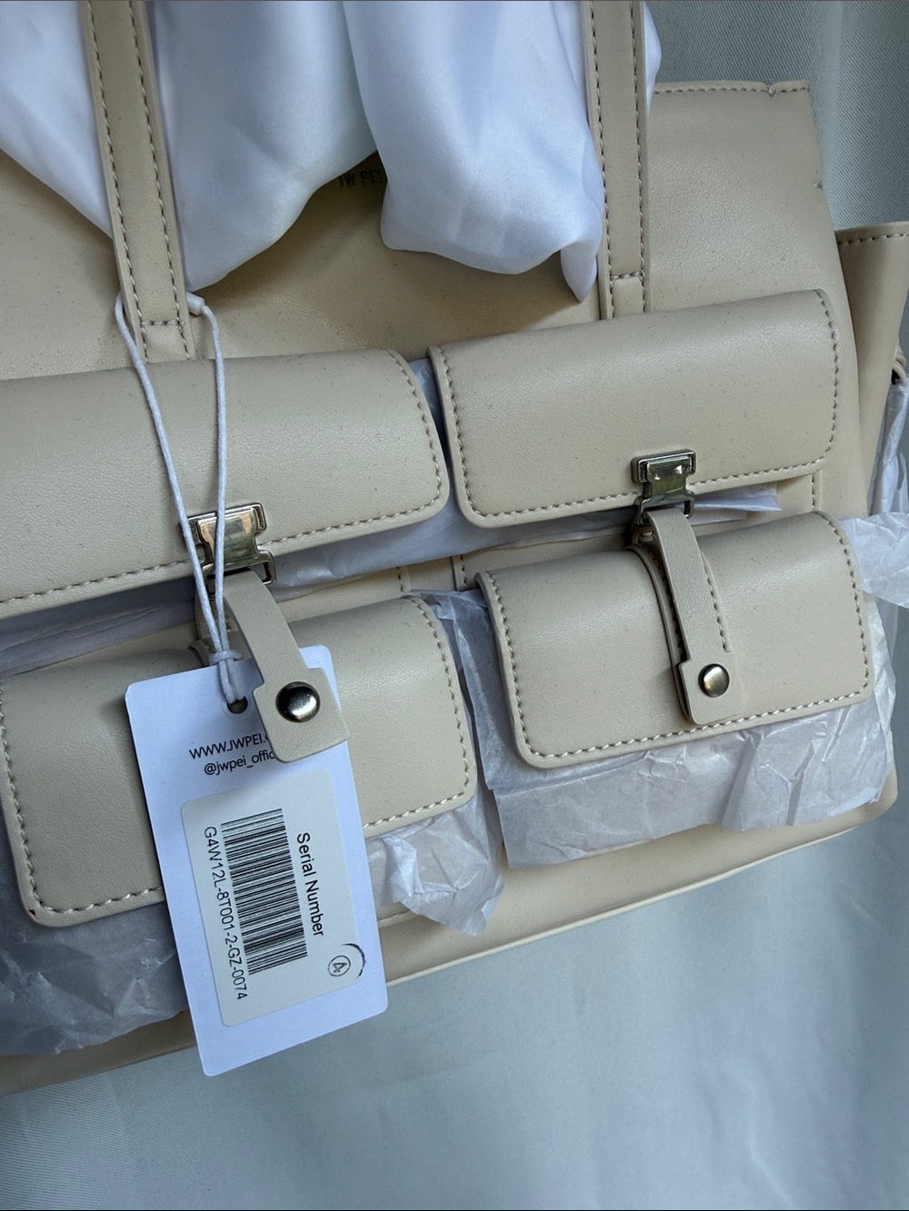 JW PEI Cream Multi-Pocket Shoulder Tote - Picture 2 of 5